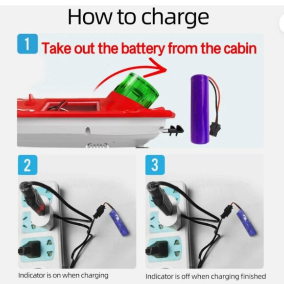 NEW Santa Remote Control Boat for Pools & Lakes with Dual Motors/RED - Picture 3 of 8